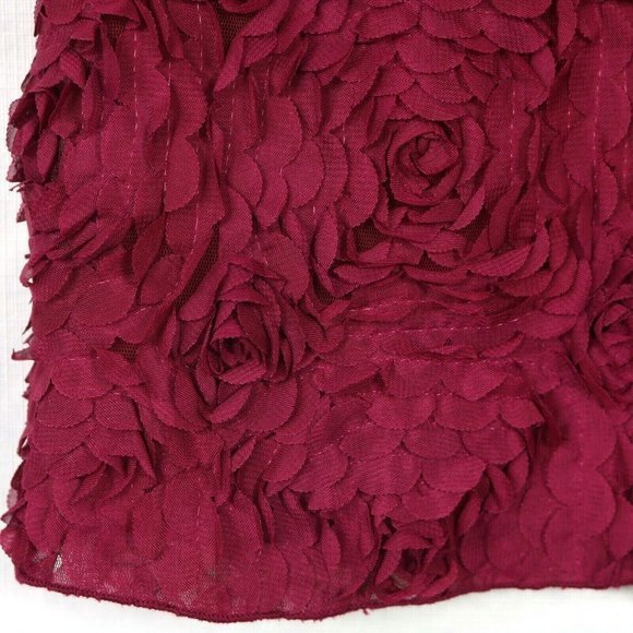 Maurices Tank Top Shirt Blouse Pink Rose Maroon Floral Ruffled M Medium - Picture 9 of 12